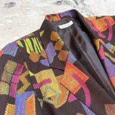 画像3: ARTISTIC GRAPHIC PATTERN TAILORED JACKET / Mens M (3)