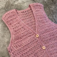 画像3: PINK COLOR FRONT BUTTON DESIGN VEST / Ladies M (3)