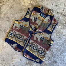 画像4: HORSE NATIVE PATTERN GOBELIN VEST / Ladies M (4)