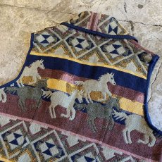 画像9: HORSE NATIVE PATTERN GOBELIN VEST / Ladies M (9)