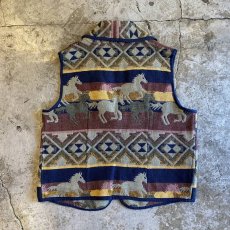 画像2: HORSE NATIVE PATTERN GOBELIN VEST / Ladies M (2)