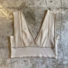 画像1: HERRINGBONE PATTERN DESIGN KNIT BUSTIER / Ladies M  (1)
