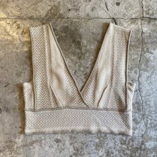 画像1: HERRINGBONE PATTERN DESIGN KNIT BUSTIER / Ladies M  (1)