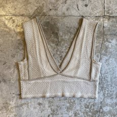 画像2: HERRINGBONE PATTERN DESIGN KNIT BUSTIER / Ladies M  (2)