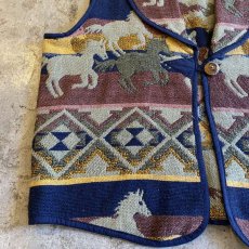 画像5: HORSE NATIVE PATTERN GOBELIN VEST / Ladies M (5)