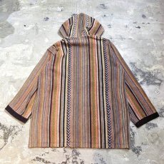 画像2: STRIPE PATTERN ZIP UP RUG HOODIE JACKET / Mens L (2)