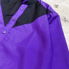 画像4: SWITCHED PURPLE COLOR BAND COLLAR L/S SHIRT / Mens L (4)