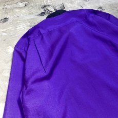 画像9: SWITCHED PURPLE COLOR BAND COLLAR L/S SHIRT / Mens L (9)