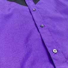 画像5: SWITCHED PURPLE COLOR BAND COLLAR L/S SHIRT / Mens L (5)