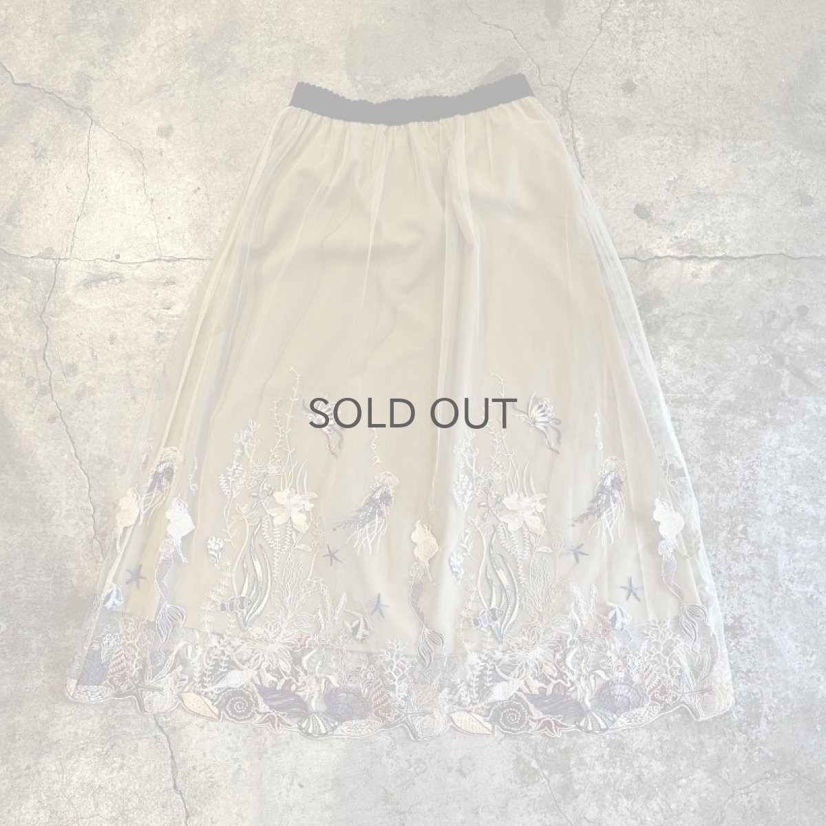 画像1: COLOR ART EMBROIDERY DESIGN TULLE FLARE SKIRT / W26~W31 (1)