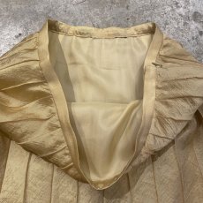 画像7: SHINY GOLD COLOR PLEATED FLARE SKIRT / W26 (7)