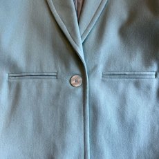 画像10: MINT GREEN COLOR 1 BUTTON DESIGN  JACKET / Ladies L (10)