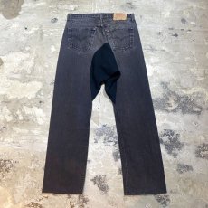 画像2: 【Wiz&Witch】"UNITED" ONE OFF DESIGN BLACK JEANS / W32 (2)