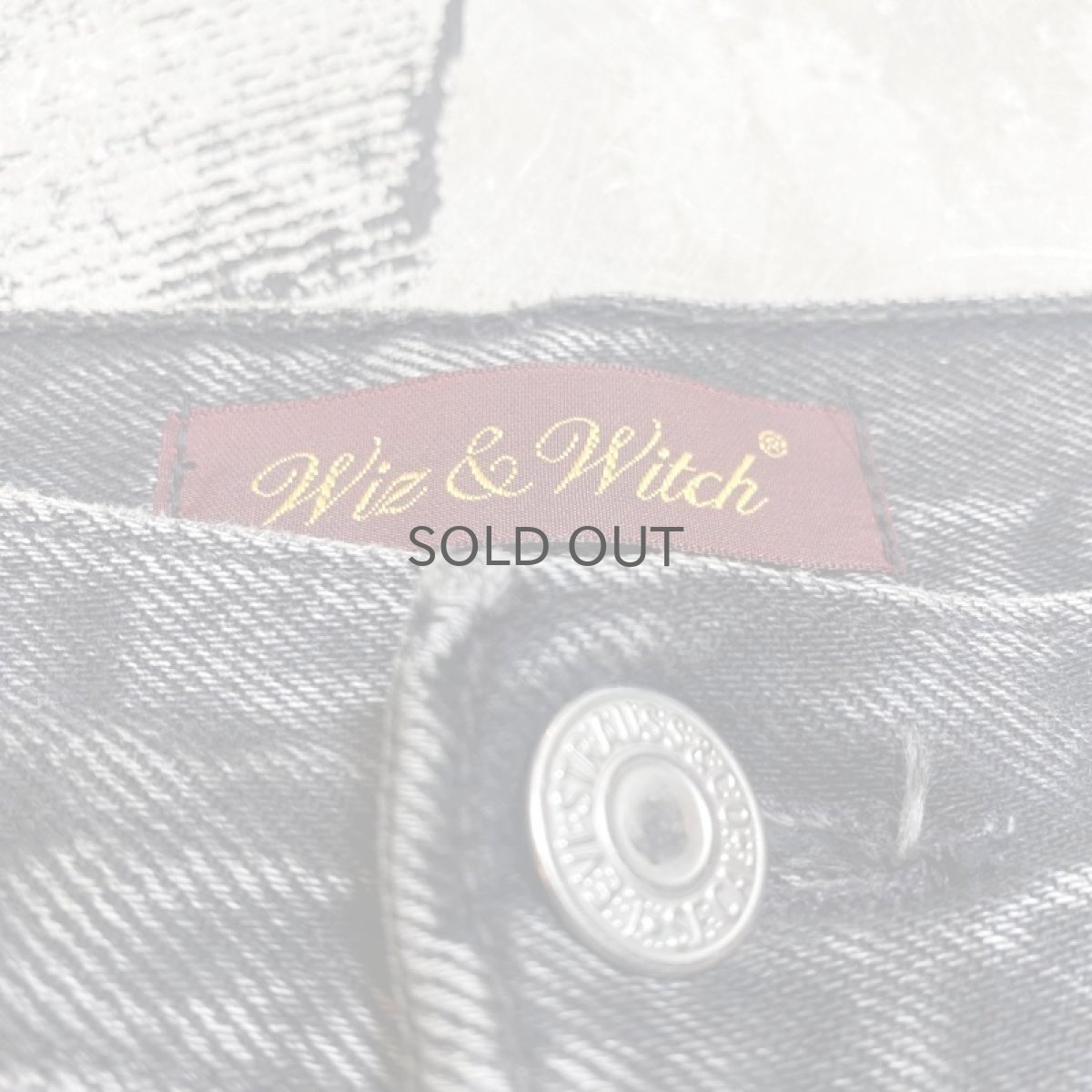 画像10: 【Wiz&Witch】"UNITED" ONE OFF DESIGN BLACK JEANS / W32 (10)