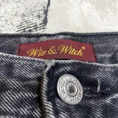 画像10: 【Wiz&Witch】"UNITED" ONE OFF DESIGN BLACK JEANS / W32 (10)