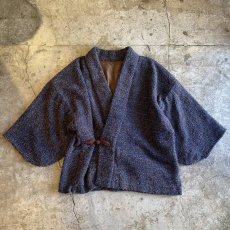 画像1: MIX COLOR KNIT CHINA BUTTON DESIGN JACKET / Ladies L (1)