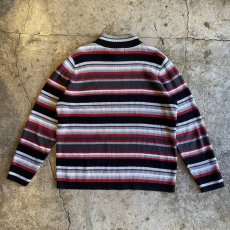 画像2: BORDER MULTI COLOR COTTON KNIT L/S TOPS / Ladies XL(L) (2)