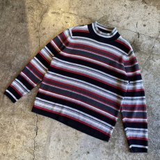 画像4: BORDER MULTI COLOR COTTON KNIT L/S TOPS / Ladies XL(L) (4)