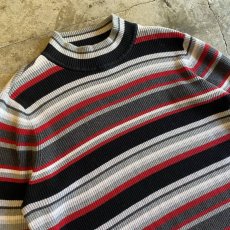 画像3: BORDER MULTI COLOR COTTON KNIT L/S TOPS / Ladies XL(L) (3)