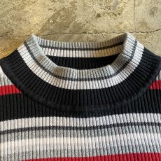 画像9: BORDER MULTI COLOR COTTON KNIT L/S TOPS / Ladies XL(L) (9)