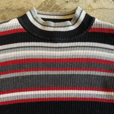 画像5: BORDER MULTI COLOR COTTON KNIT L/S TOPS / Ladies XL(L) (5)