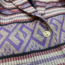 画像5: OLD NATIVE BORDER PATTERN TAILORED JACKET / Mens L / MADE IN USA (5)