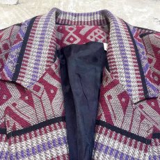 画像9: OLD NATIVE BORDER PATTERN TAILORED JACKET / Mens L / MADE IN USA (9)