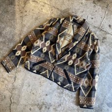 画像4: ALL OVER NATIVE PATTERN GOBELIN CONCHO JACKET / Ladies L  (4)