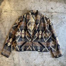 画像1: ALL OVER NATIVE PATTERN GOBELIN CONCHO JACKET / Ladies L  (1)