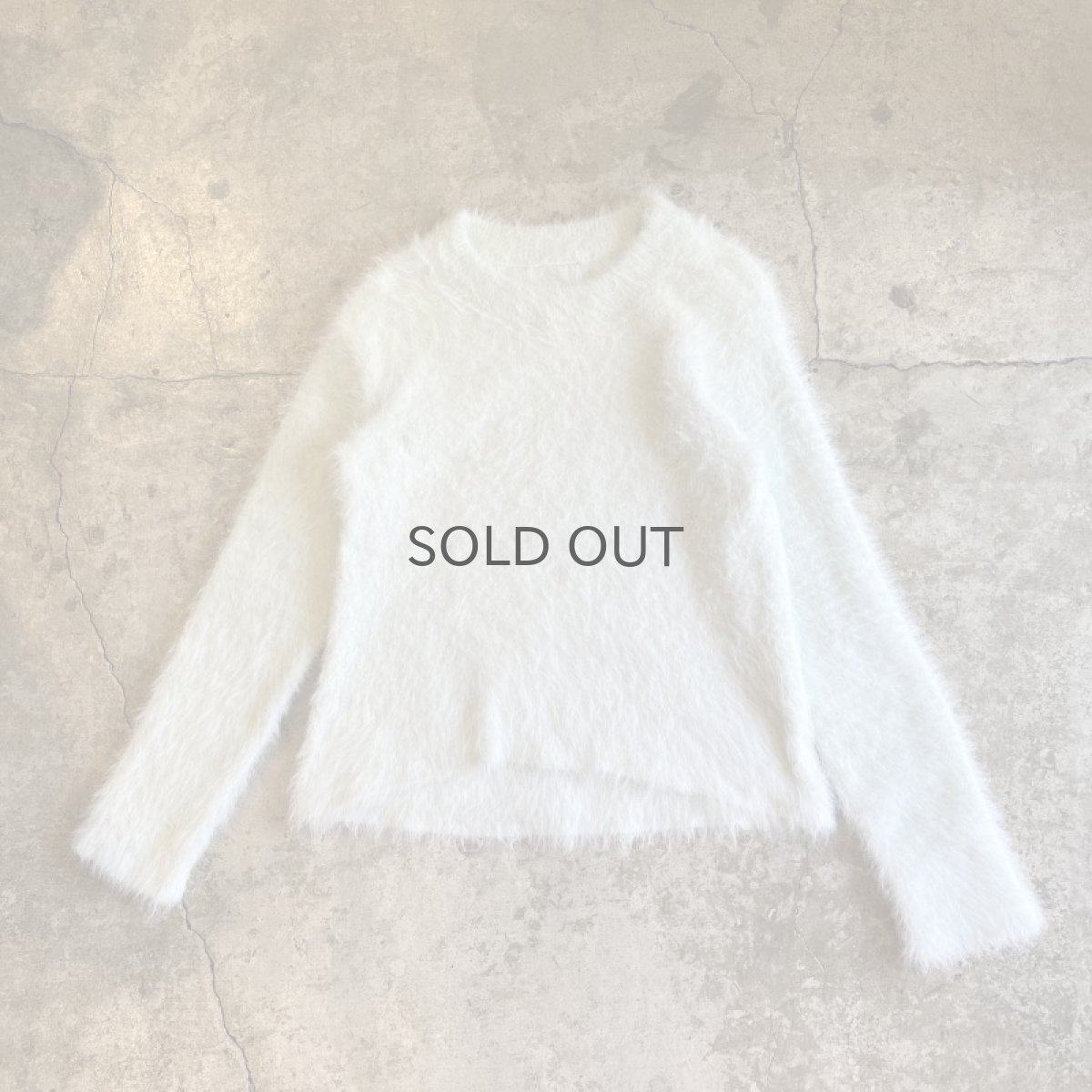 画像1: PALE TONE COLOR LONG SHAGGY DESIGN KNIT / Ladies S (1)
