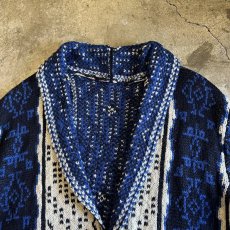 画像7: MIX COLOR NATIVE PATTERN POINT FRINGE DESIGN LONG CARDIGAN / Ladies M (7)