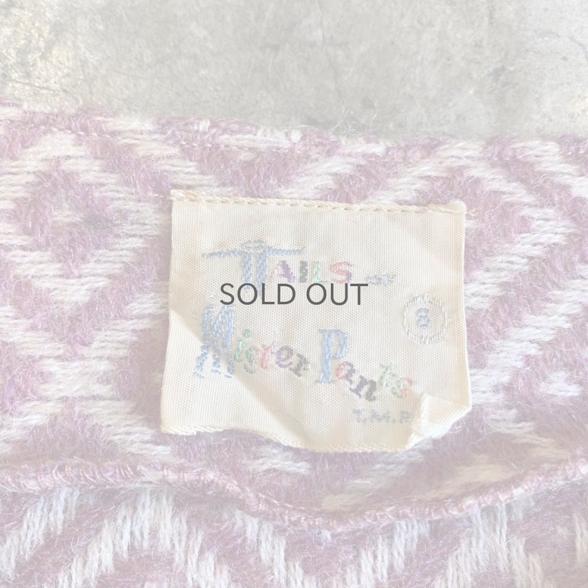 画像11: OLD ALL OVER PATTERN LACE UP DESIGN KNIT TOPS / Ladies S (11)