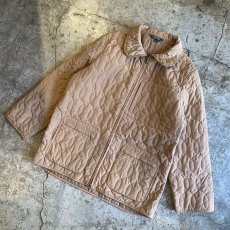 画像4: BEIGE COLOR QUILTING DESIGN ZIP UP JACKET / Ladies L (4)