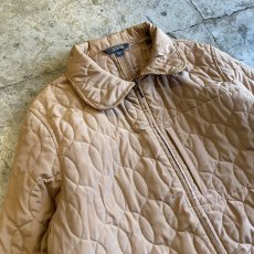 画像3: BEIGE COLOR QUILTING DESIGN ZIP UP JACKET / Ladies L (3)