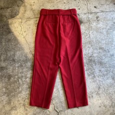 画像2: RED COLOR TUCK DESIGN BELT PANTS / W29 (2)