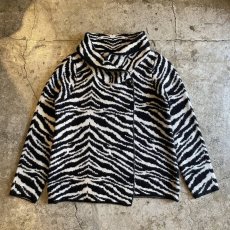 画像1: ZEBRA PATTERN KNIT DESIGN JACKET / Ladies XL(L) (1)