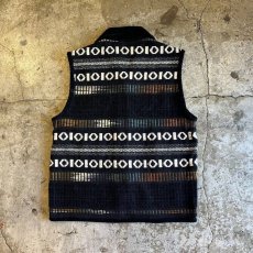 画像2: ART PATTERN MIX COLOR CORDUROY DESIGN VEST / Ladies S (2)