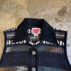 画像6: ART PATTERN MIX COLOR CORDUROY DESIGN VEST / Ladies S (6)