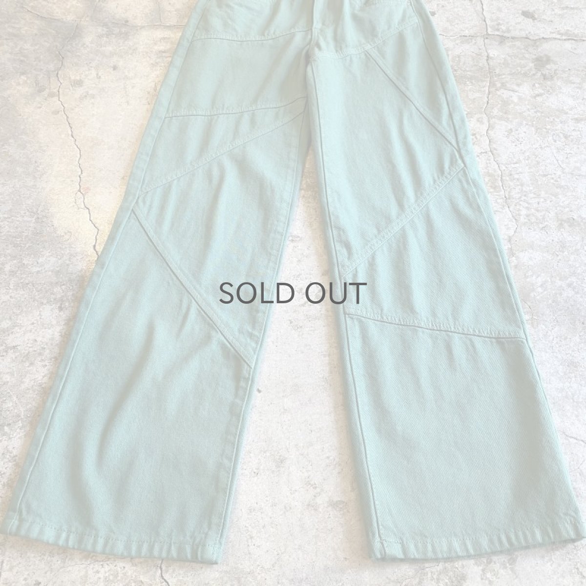 画像10: GREEN COLOR DESIGN DENIM PANTS / W26 (10)
