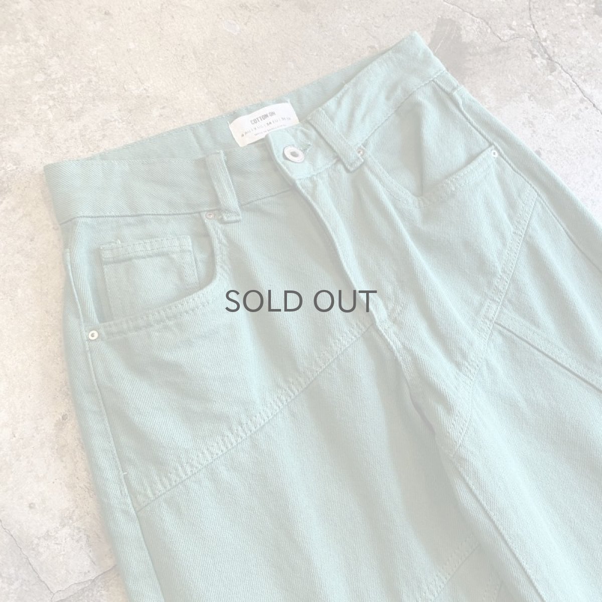 画像3: GREEN COLOR DESIGN DENIM PANTS / W26 (3)