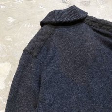 画像9: GRAY COLOR SHAWL COLLAR KNIT SWEATER / Mens L (9)