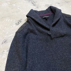 画像3: GRAY COLOR SHAWL COLLAR KNIT SWEATER / Mens L (3)