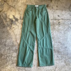 画像1: GREEN COLOR DESIGN DENIM PANTS / W26 (1)