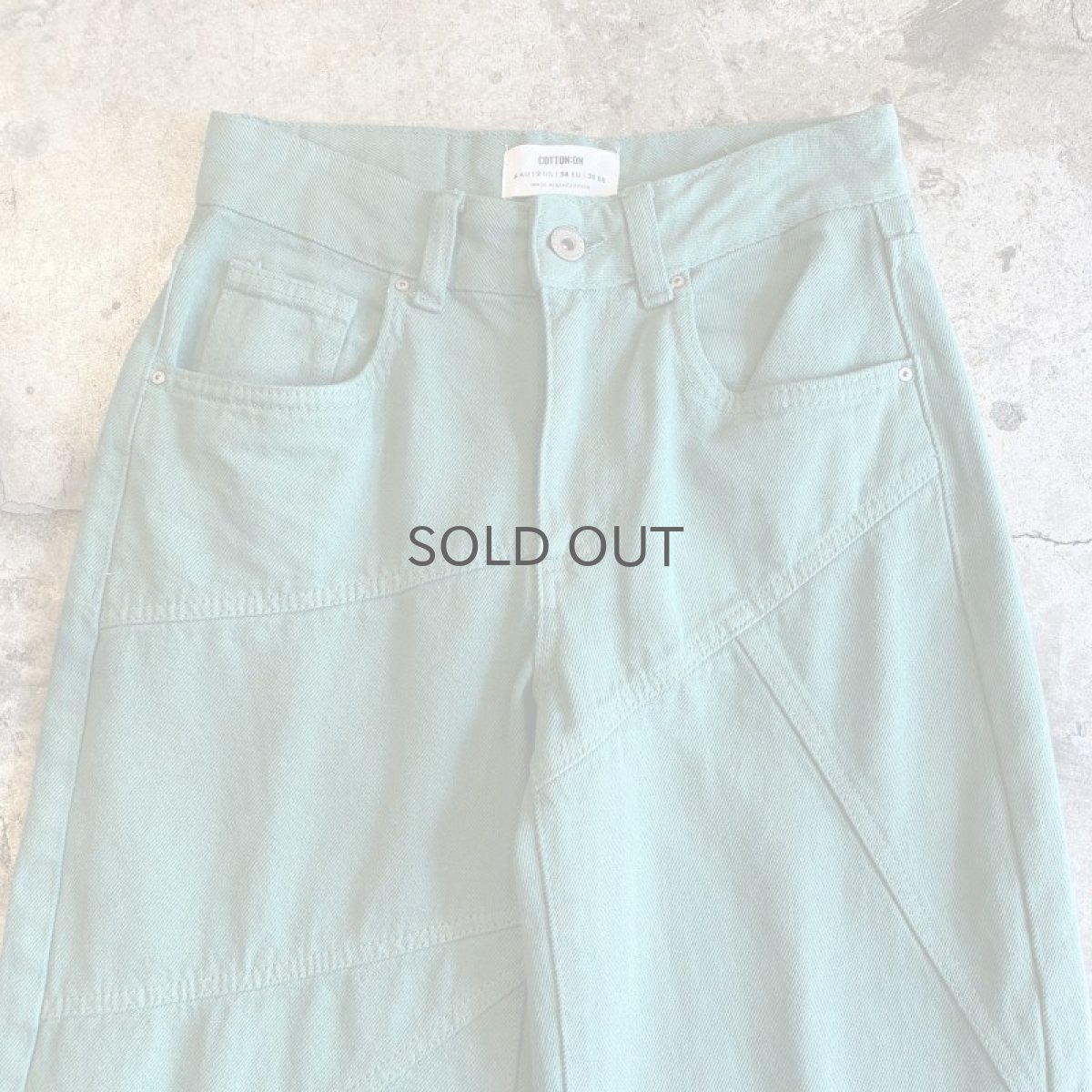 画像7: GREEN COLOR DESIGN DENIM PANTS / W26 (7)