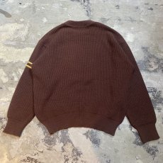 画像2: BROWN COLOR LETTERED KNIT SWEATER / Mens L (2)