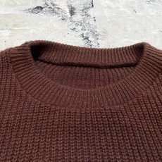 画像10: BROWN COLOR LETTERED KNIT SWEATER / Mens L (10)