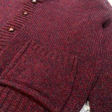 画像6: 90's BURGUNDY SHAWL COLLAR KNIT CARDIGAN/ Mens L / MADE IN USA (6)