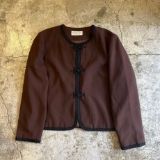 画像1: BROWN COLOR POINT CHINA EMBROIDERY DESIGN JACKET / Ladies L (1)