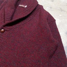 画像4: 90's BURGUNDY SHAWL COLLAR KNIT CARDIGAN/ Mens L / MADE IN USA (4)