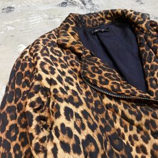 画像3: LEOPARD PATTERN RIDERS STYLE QUILTING JACKET / Mens L / MADE IN FRANCE (3)